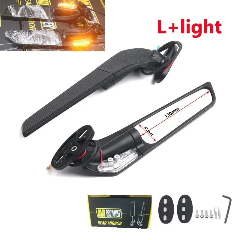 Motorcycle Mirror For Suzuki GSXR 600 750 1000 K8 GSX1300R GSX650F GSX-R ZX10R Modified Wind Wing Rotating Rearview Side Mirrors