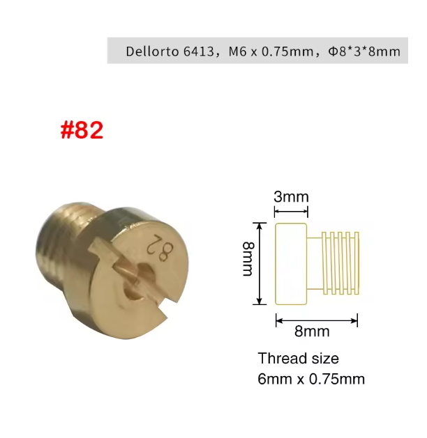 Surtidor principal de carburador para Dellorto PHBH PHBL FRD PHF VHB VHSH, kit de inyectores de 10 unidades, tamaño 55-145, rosca M6 de 6 mm