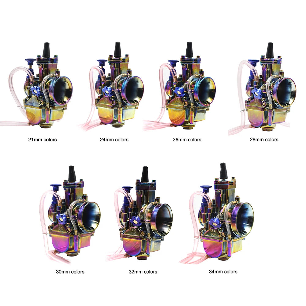Colorful PWK Carburetor Motorcycle 4T Engine Scooters Dirt Bike ATV 21 24 26 28 30 32 34mm
