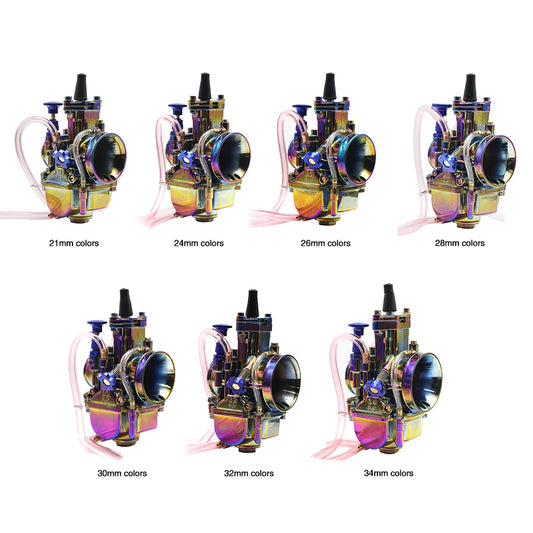 Colorful PWK Carburetor Motorcycle 4T Engine Scooters Dirt Bike ATV 21 24 26 28 30 32 34mm
