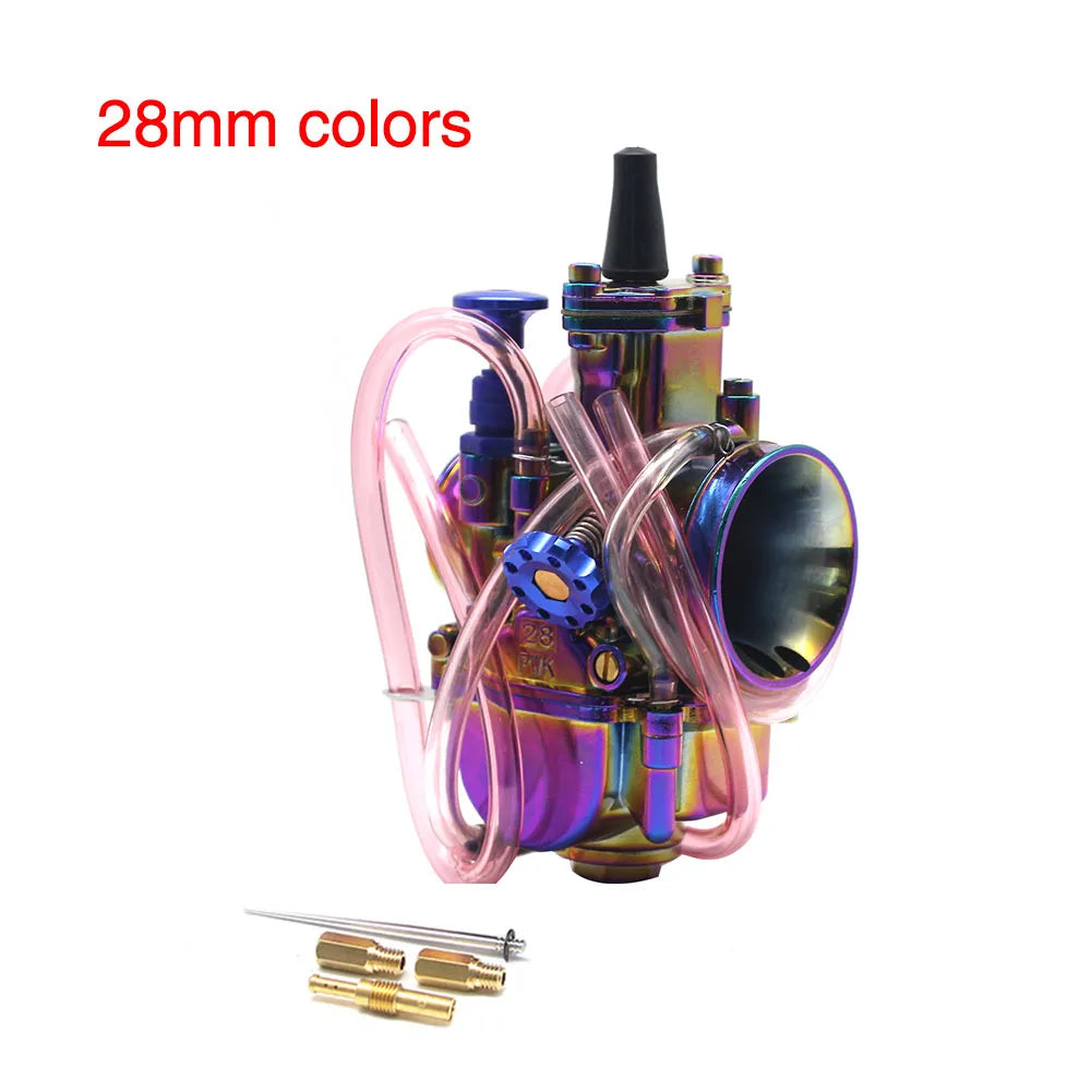Colorful PWK Carburetor Motorcycle 4T Engine Scooters Dirt Bike ATV 21 24 26 28 30 32 34mm