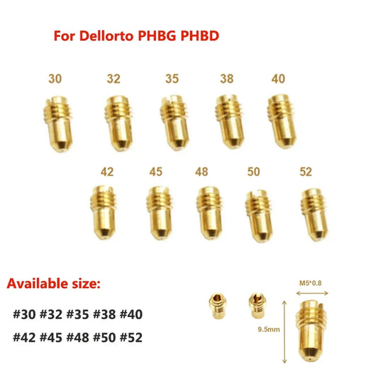 Carb Pilot Idle Jets 1488 #30 32 35 38 40 42 45 48 50 52 10Pcs Nebendüsenset For Dellorto PHBG / PHBD Slow Jet Injectors Nozzle