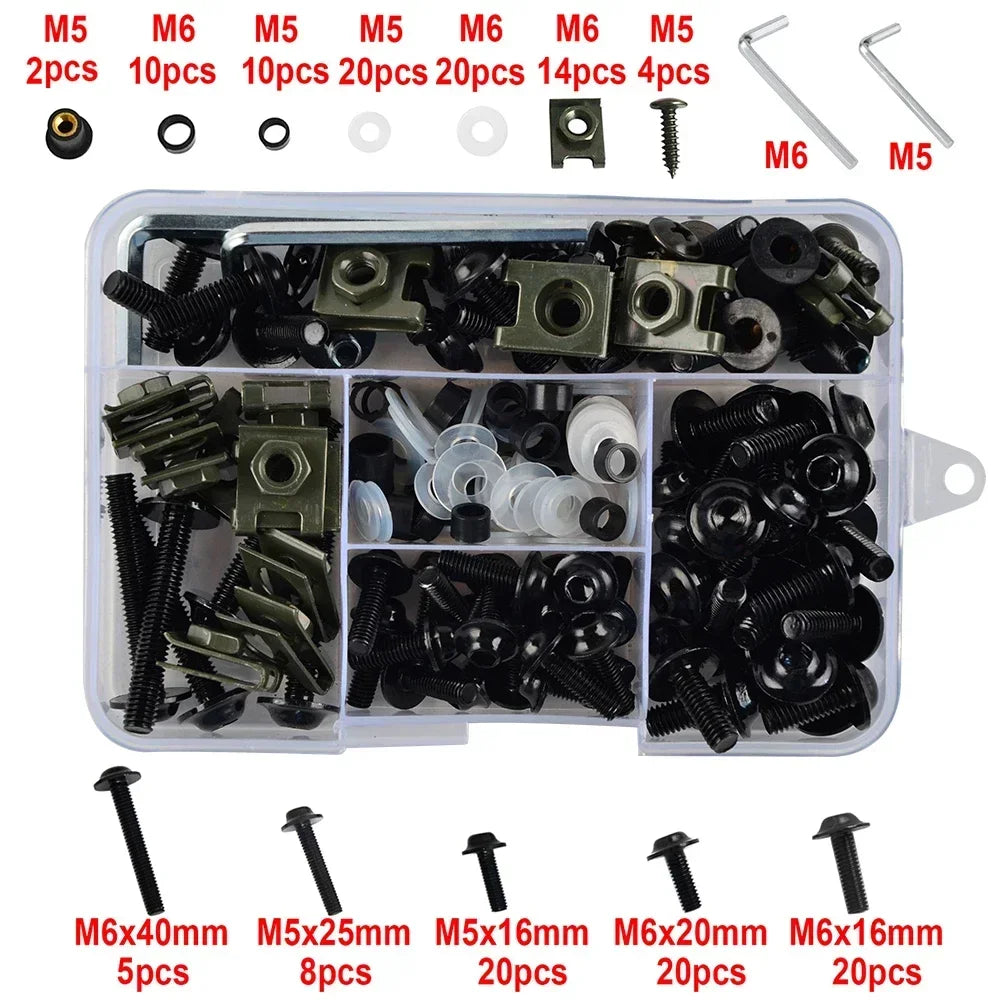 YZF600 YZF600R para Yamaha YZF 600 R6 R1 R6S R3 FZ6/R Kit de Pernos de Carenado Tornillos de Carrocería Kits de Tuercas y Pernos de Carenado de Motocicleta 155PCS