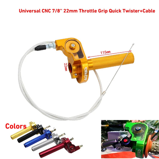KLX250 CNC Throttle Grip Quick Twister+Cable Universal Moto ATV 7/8'' 22mm For Acerbs kawasaki KLX125 KLX150 XR125 Handlebar XR
