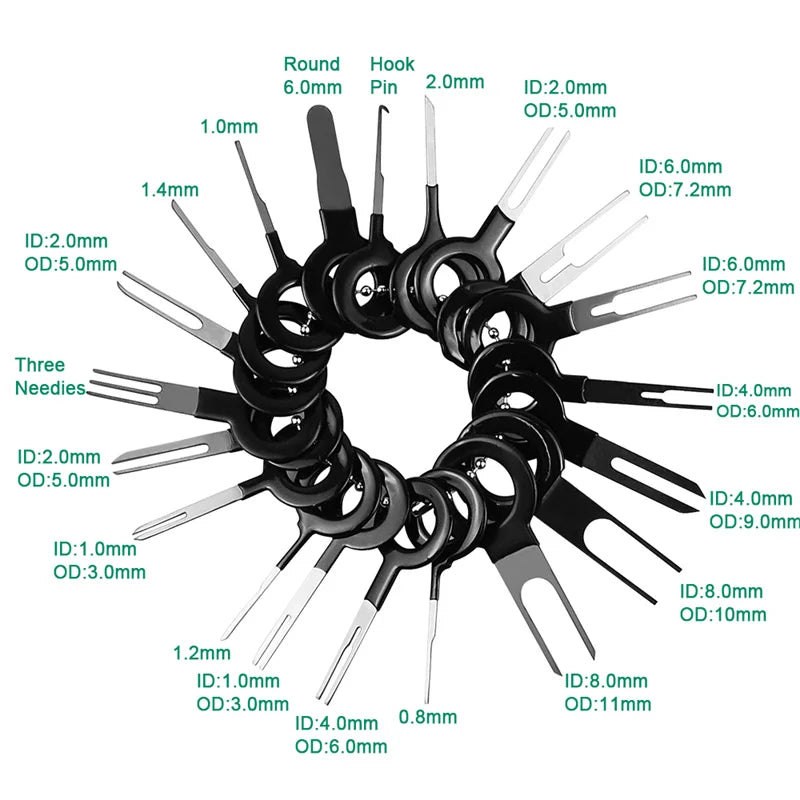 38PCS Car Terminal Removal Tool Electrical Wiring Crimp Connector Pin Extractor Kit Automobiles Terminal Repair Hand Tools