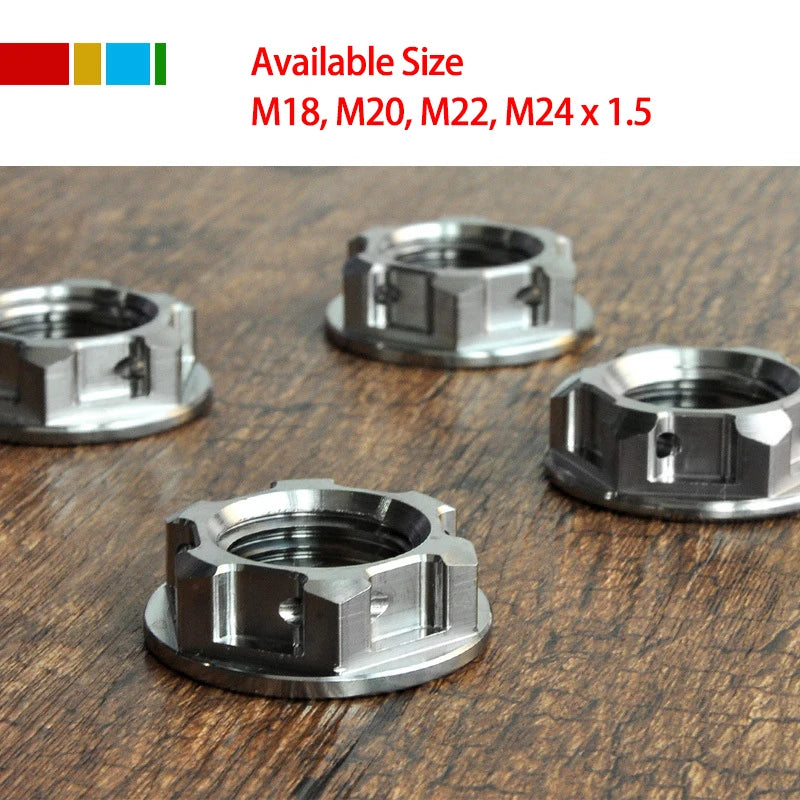 Modificación Eje Trasero Tuerca de Titanio para Motocicleta Tuerca de Eje Trasero M18 M20 M22 M24