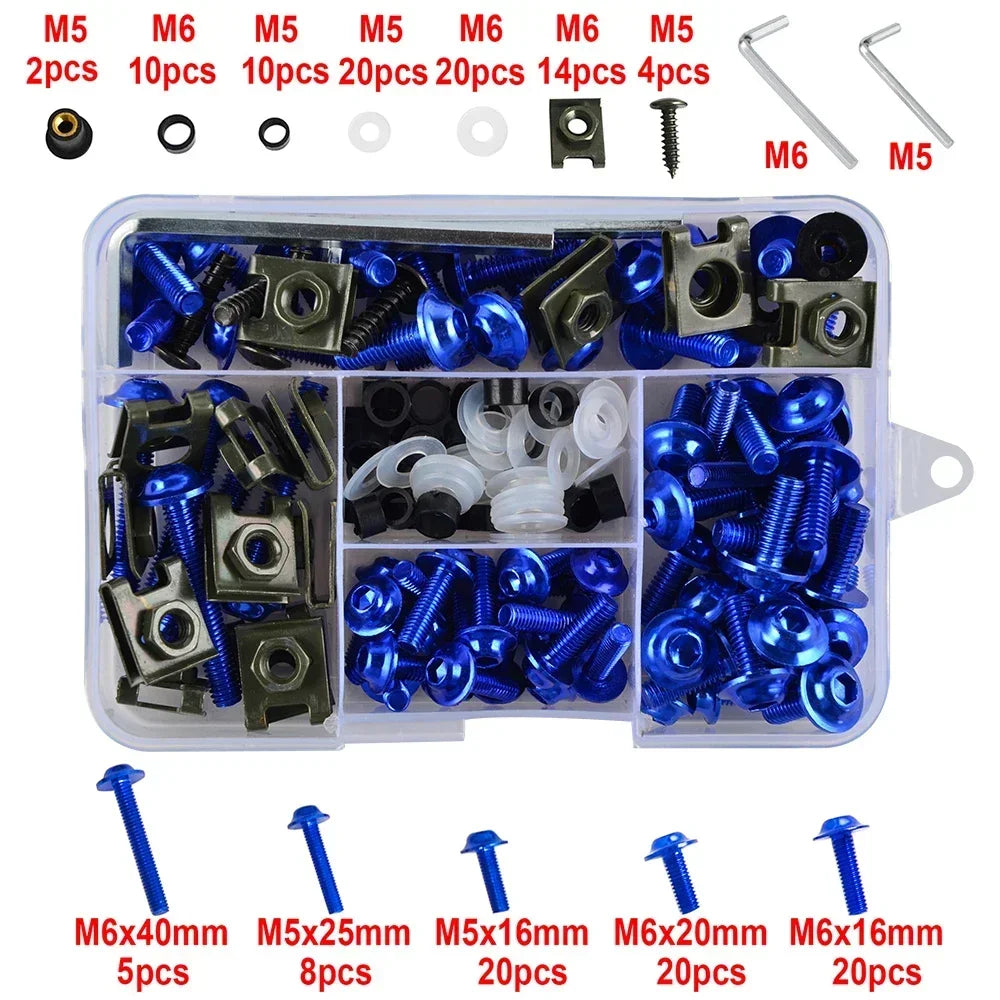 155Pcs Bolt Kit For Yamaha YZ YZF 80 85 125 250 250F 400 450 450F Body Fenders Motorcycle Body Fairing Bolt Screw Nut Kits
