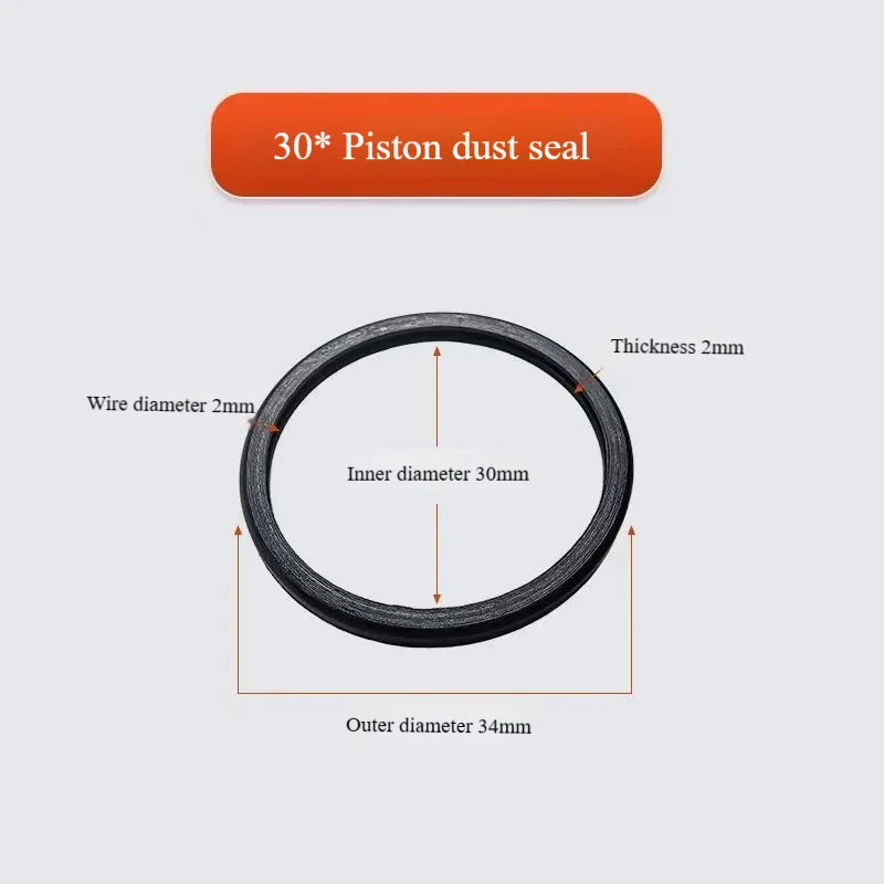 Motorcycle Brake Caliper Repair Kit - 25mm Piston Seal, 30mm Dust Cover, 34mm Oil Seal (10pcs/pack)