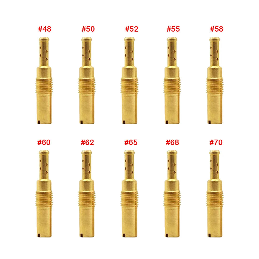 10Pcs Fuel Tap Motorcycle Carburetor Main Injectors Nozzle Slow Pilot Jet for PWK PWM Keihin OKO CVK NSR KSR FCR CRS Carb Needle