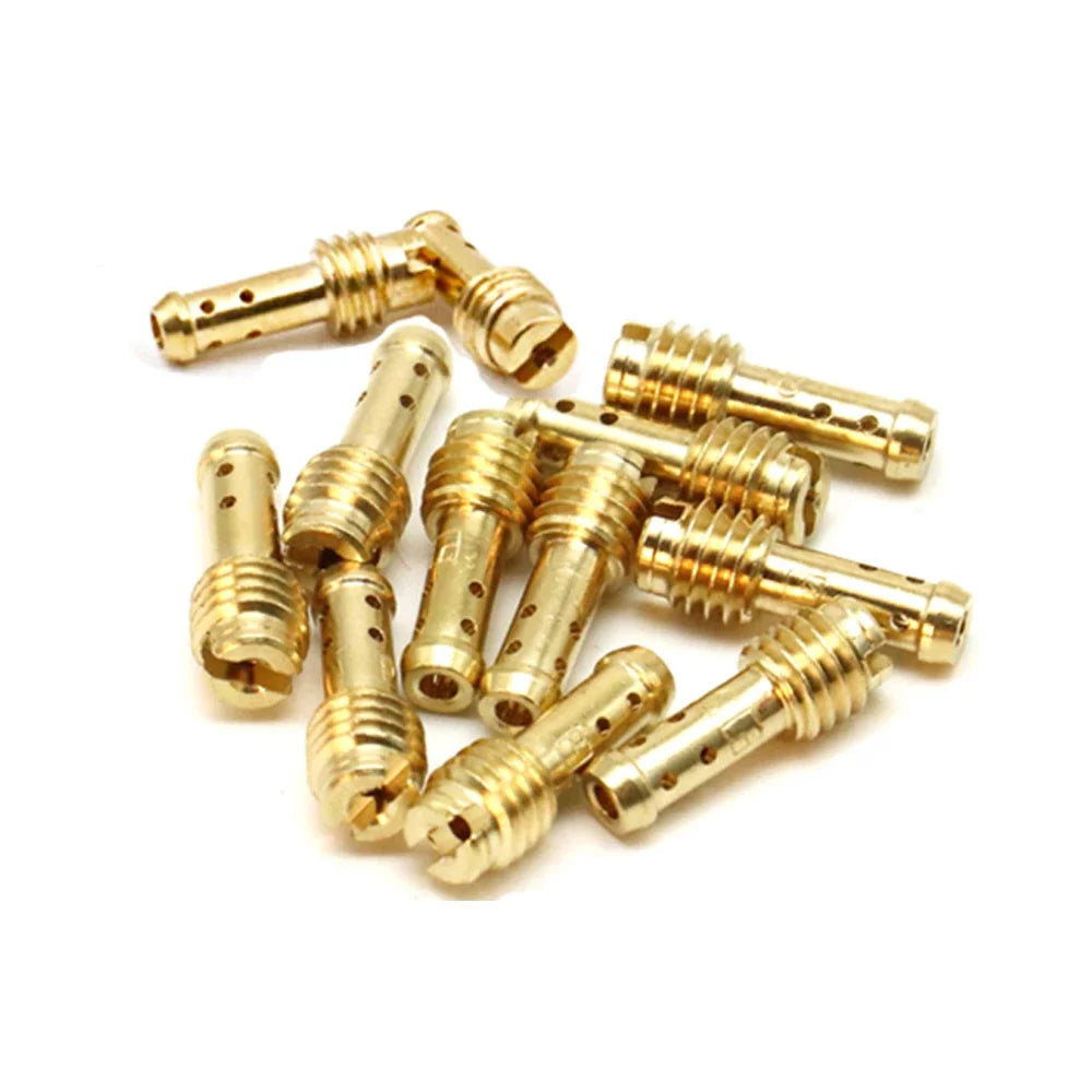 Para MIKUNI VM TM TMX Carburador VM22/210 TZR250 3XV EN125 AX100 Chicle de baja de carburador (inyectores) Chicle de piloto 10Pcs