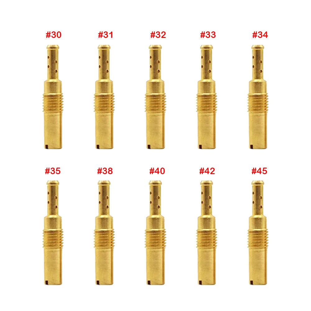 10Pcs Fuel Tap Motorcycle Carburetor Main Injectors Nozzle Slow Pilot Jet for PWK PWM Keihin OKO CVK NSR KSR FCR CRS Carb Needle