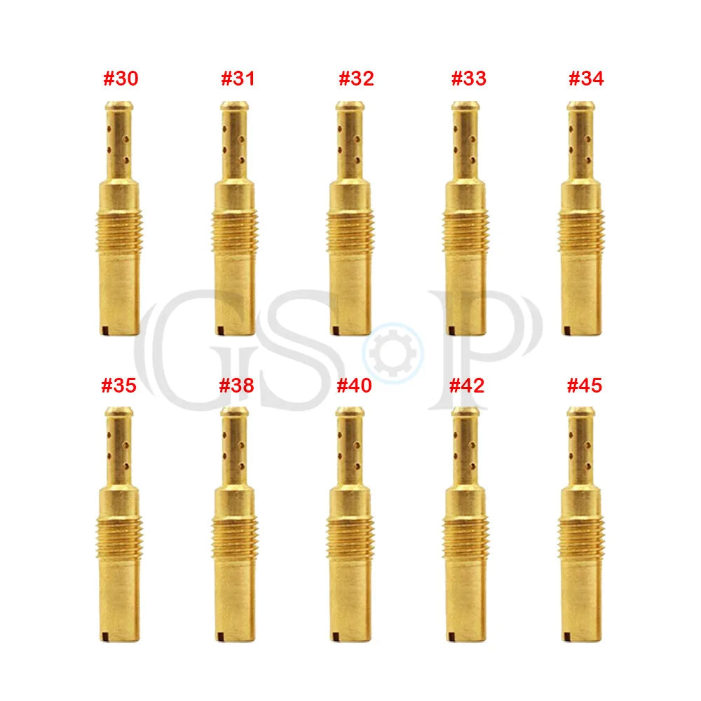 10Pcs Fuel Tap Motorcycle Carburetor Main Injectors Nozzle Slow Pilot Jet for PWK PWM Keihin OKO CVK NSR KSR FCR CRS Carb Needle