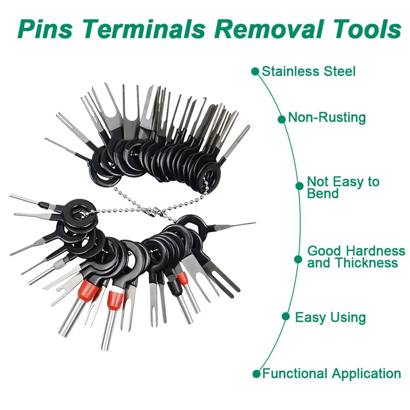 38PCS Car Terminal Removal Tool Electrical Wiring Crimp Connector Pin Extractor Kit Automobiles Terminal Repair Hand Tools
