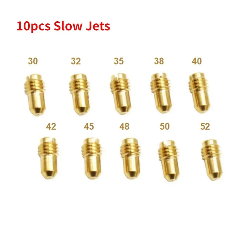 Carb Pilot Idle Jets 1488 #30 32 35 38 40 42 45 48 50 52 10Pcs Nebendüsenset For Dellorto PHBG / PHBD Slow Jet Injectors Nozzle