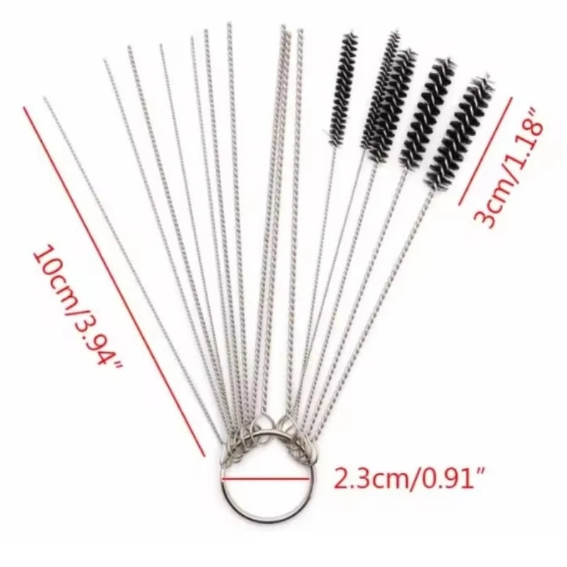 Carburetor Carbon Dirt Jet Remove 13 Cleaning Needles 15 Brushes Tool Kit For Automobile Motorcycle ATV Welder Carb Chainsaw