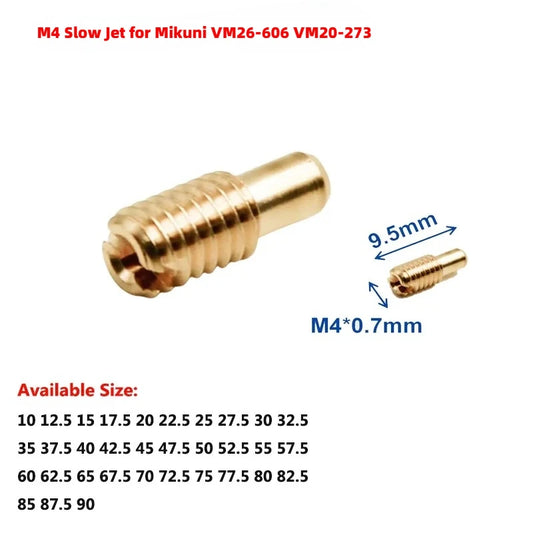 M4*0.7MM Slow Jets / Pilot Jet Idle Carburetor For Mikuni VM26-606 VM20-273 Yamaha DT125 DT175 Vm22 M28 Nozzle Moto Carb Gicleur