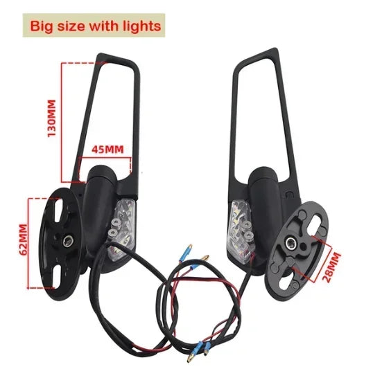 Motorcycle Mirror For Suzuki GSXR 600 750 1000 K8 GSX1300R GSX650F GSX-R ZX10R Modified Wind Wing Rotating Rearview Side Mirrors