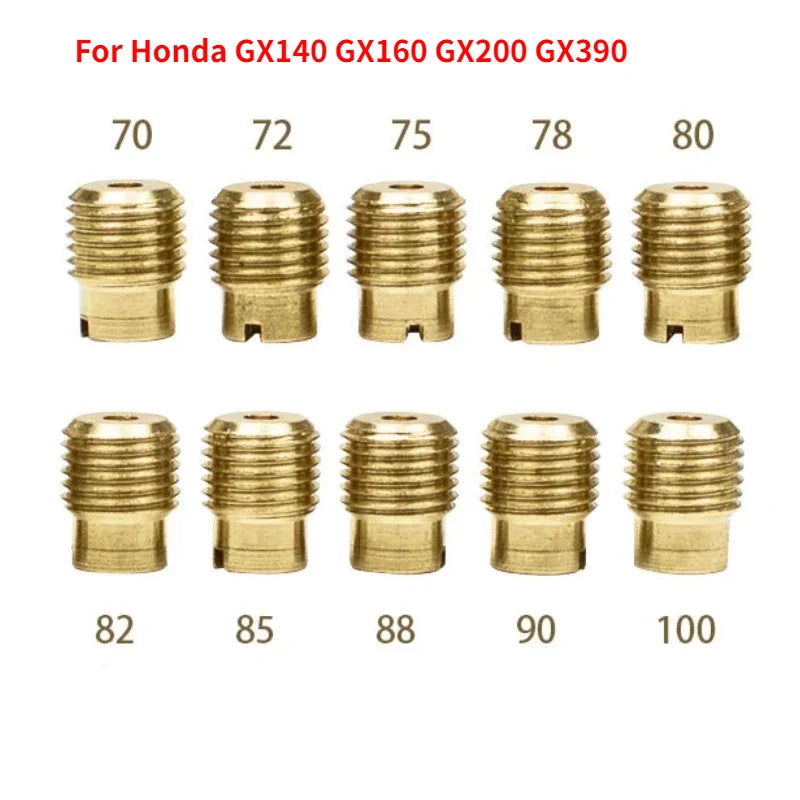 Surtidores principales GX200 GX390 para Honda GX140 GX160 212cc Mini Moto Go Kart Carburador FCR WH100T Scr-100cc Surtidor principal Boquilla de combustible Gicleur GX