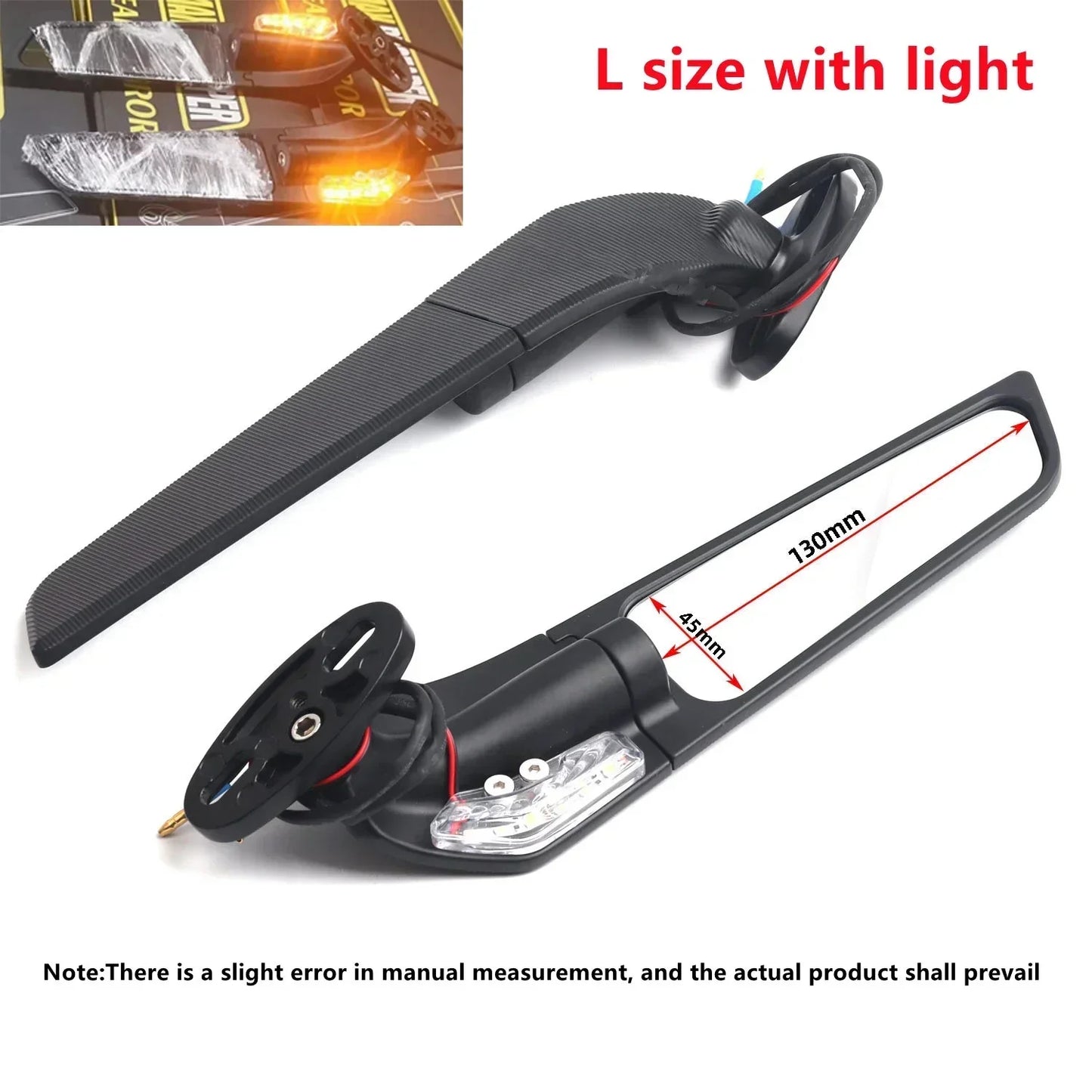 Motorcycle Mirror For Suzuki GSXR 600 750 1000 K8 GSX1300R GSX650F GSX-R ZX10R Modified Wind Wing Rotating Rearview Side Mirrors