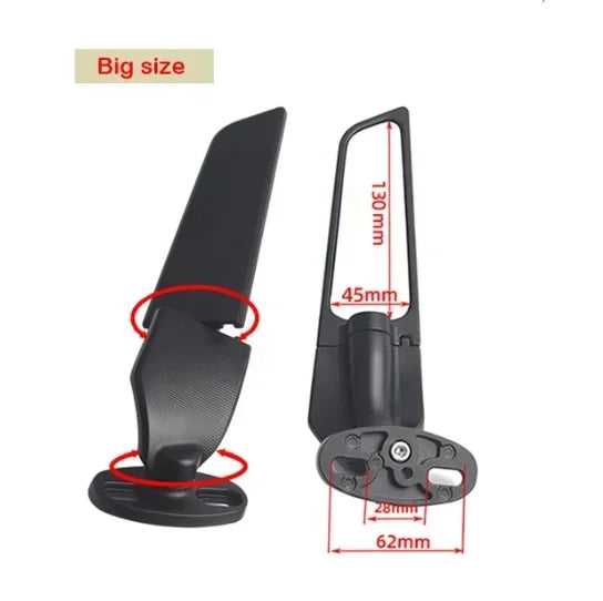 Motorcycle Mirror For Suzuki GSXR 600 750 1000 K8 GSX1300R GSX650F GSX-R ZX10R Modified Wind Wing Rotating Rearview Side Mirrors
