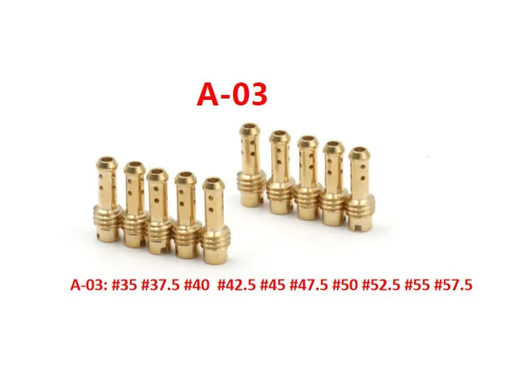 Para MIKUNI VM TM TMX Carburador VM22/210 TZR250 3XV EN125 AX100 Chicle de baja de carburador (inyectores) Chicle de piloto 10Pcs