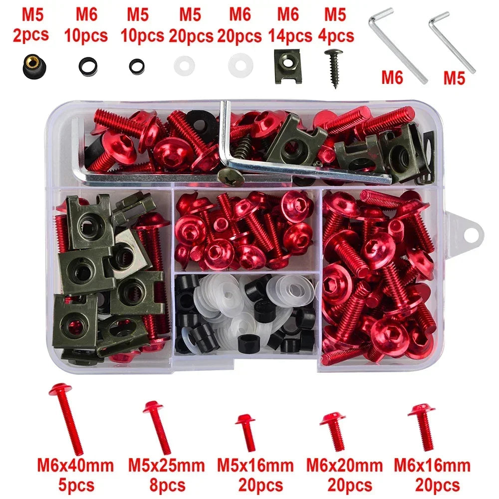 155Pcs Bolt Kit For Yamaha YZ YZF 80 85 125 250 250F 400 450 450F Body Fenders Motorcycle Body Fairing Bolt Screw Nut Kits